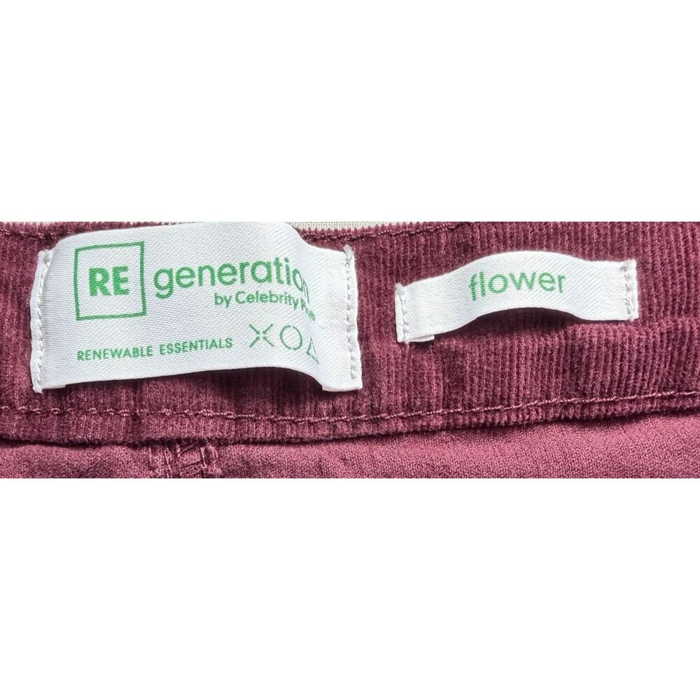Celebrity Pink Flower Corduroy Flare Jeans Burnt Red Size 11/30 (Fit 30x29) - Picture 10 of 12
